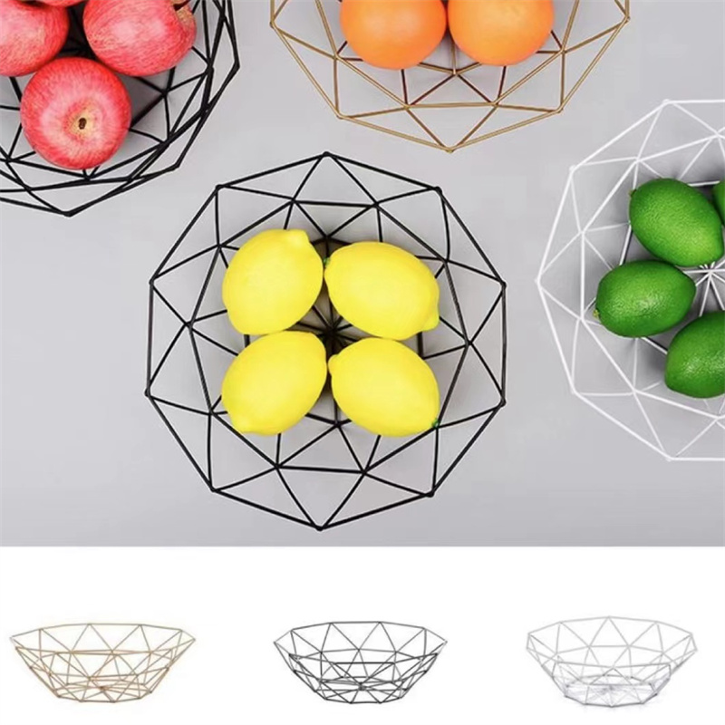 Metal Fruit Vegetable Storage Bowls Kitchen Egg Baskets Holder (2)